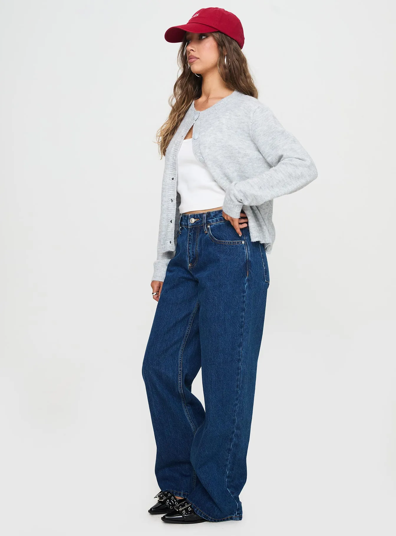 Shima Low Rise Straight Leg Jeans Mid Wash Stay Stylish