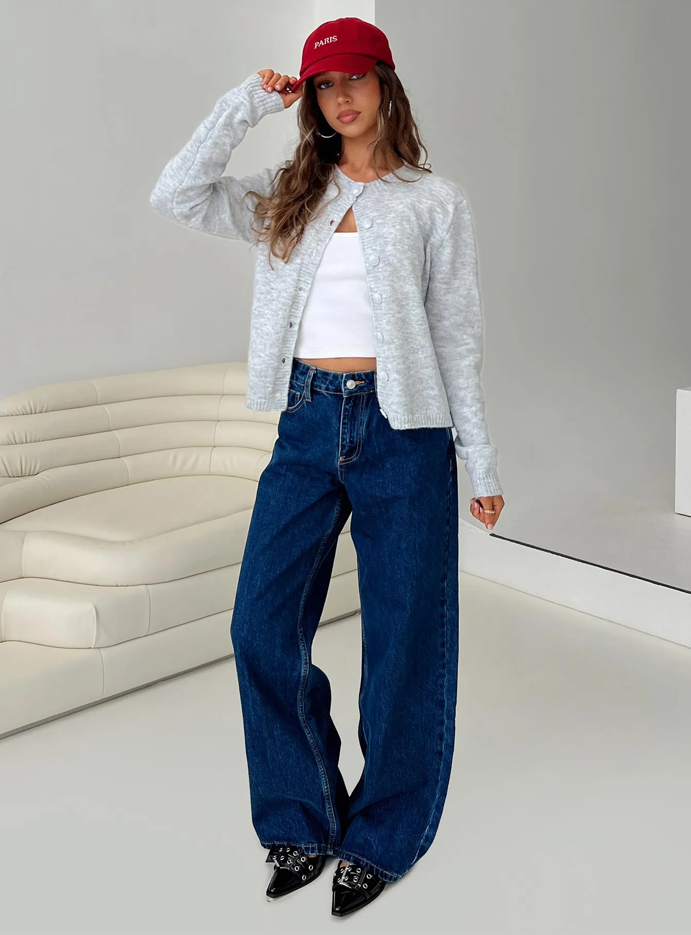 Shima Low Rise Straight Leg Jeans Mid Wash Smart Comfort