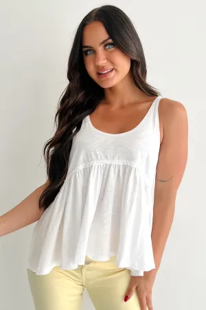 Booked By Brunch Sleeveless Ruffle Top (White) safety enhancement