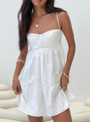 Addington Floral Mini Dress White Water Resistant