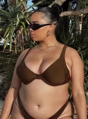 Lolita Bikini Top Brown Curve Eco Friendly Dye Process