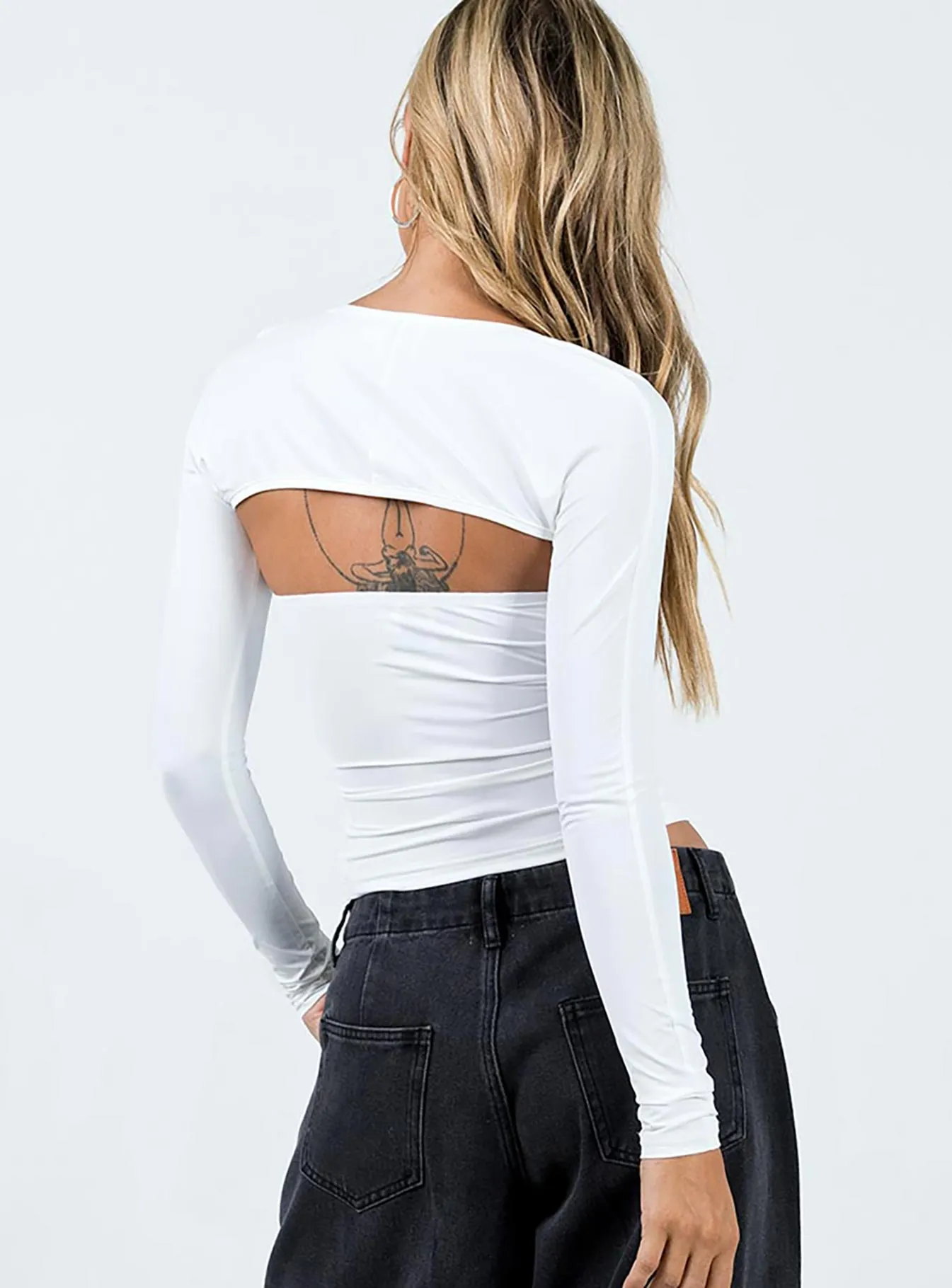 Moran Two Piece Bolero Top White FrictionReducing Biodegradable Fiber