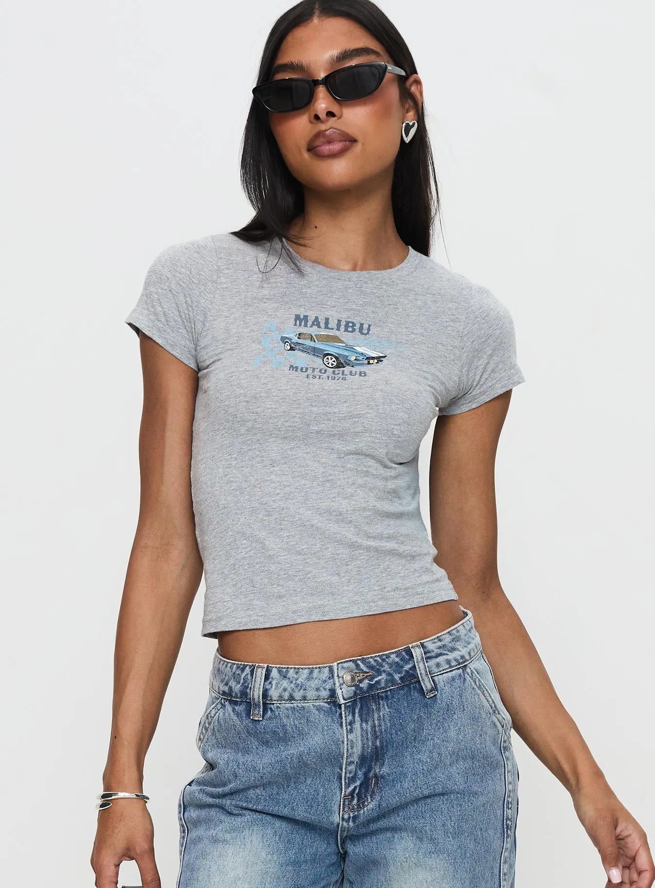 Set In Sleeve Malibu 78 Top Grey