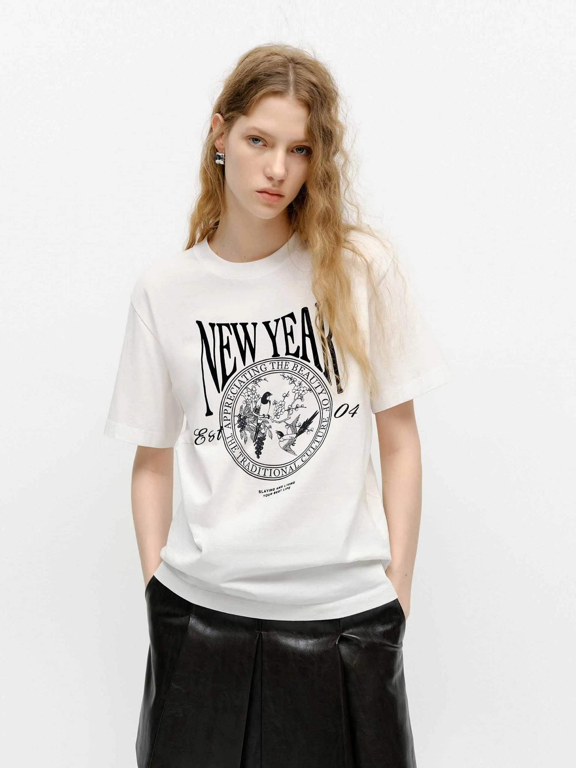 Front Printed Cotton T-shirt Active Comfort Wear