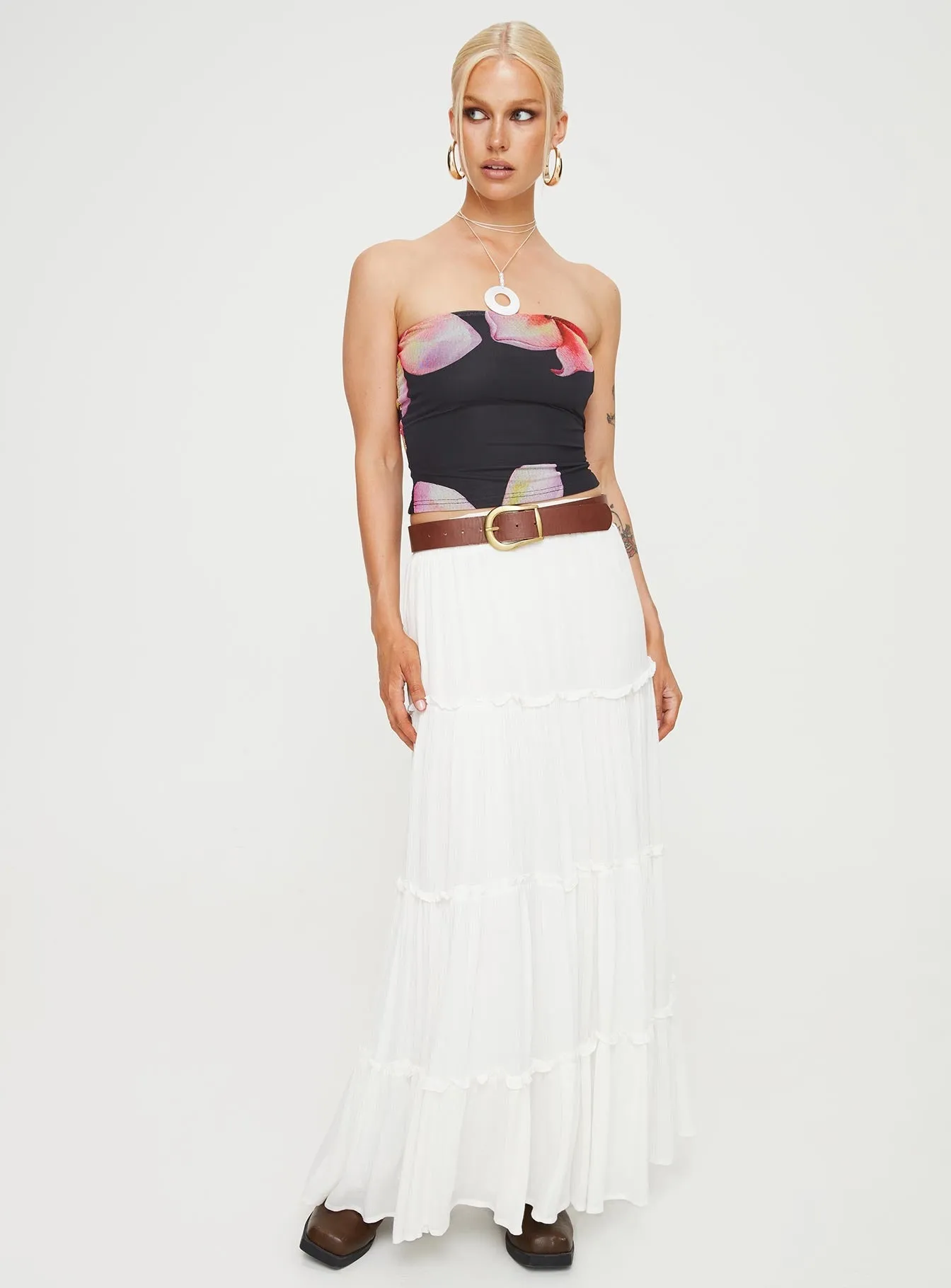 Havanni Tube Top Black / Floral TumbleDryFriendlyMaterial EasyCare Material