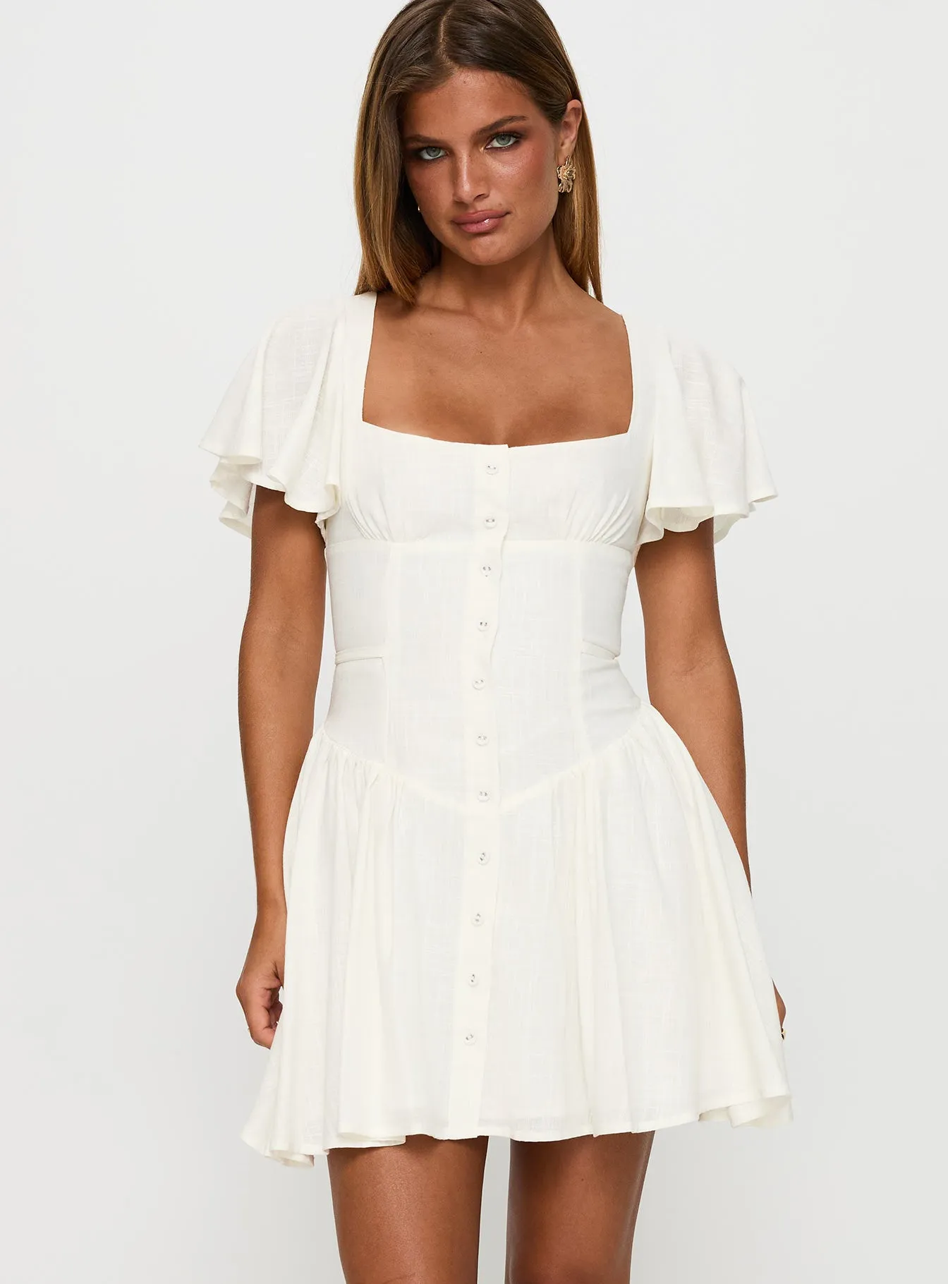 Forever More Mini Dress White Bold color mini