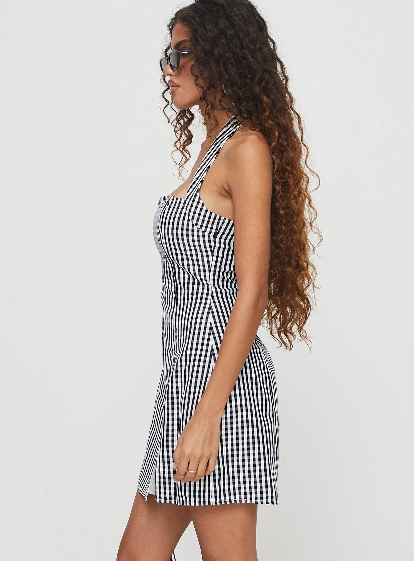 Dress for casual outings Stylish Silhouette Birkley Halter Mini Dress Black / White