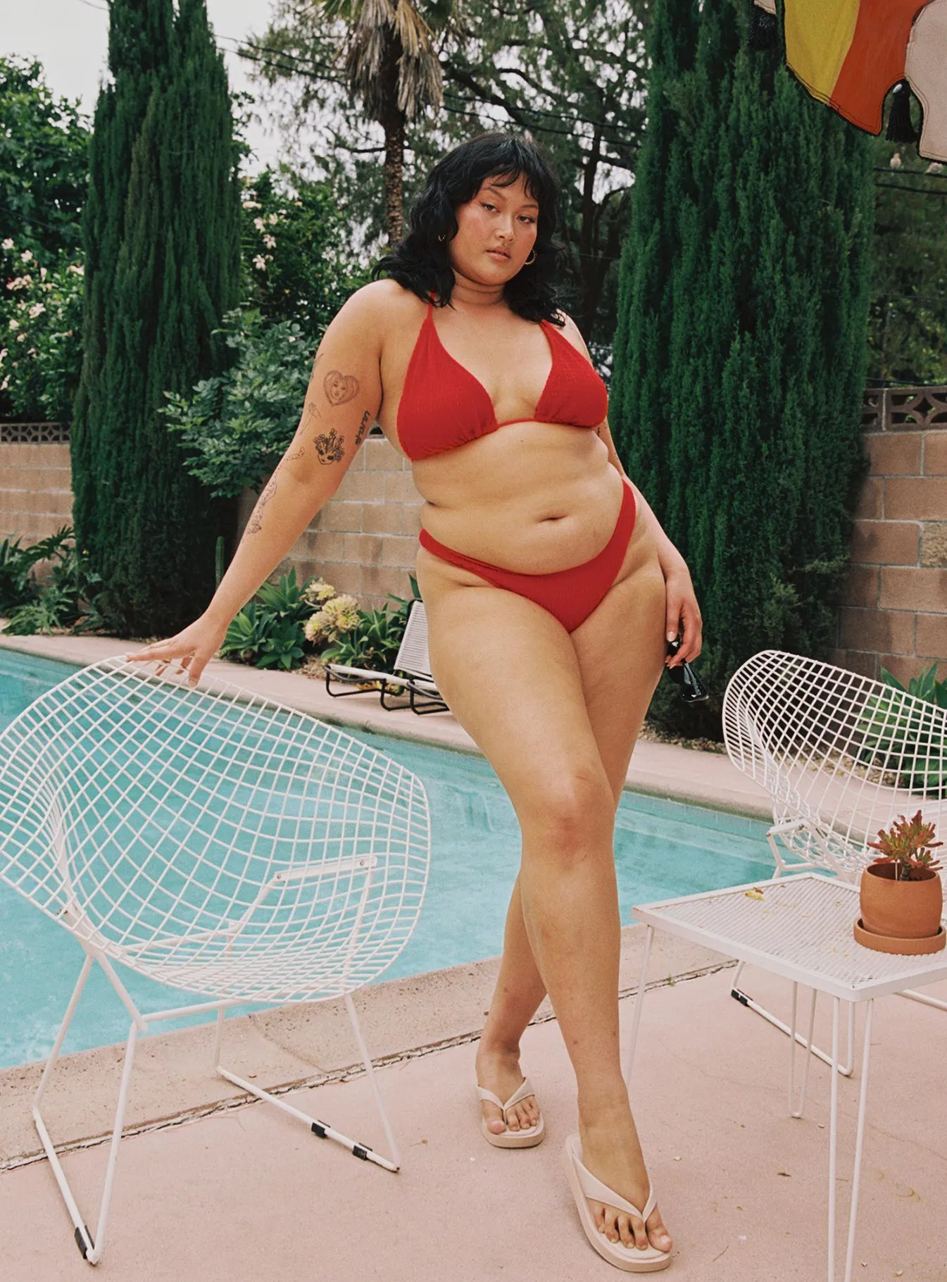 Blanca Bikini Bottoms Red Curve Adjustable Straps