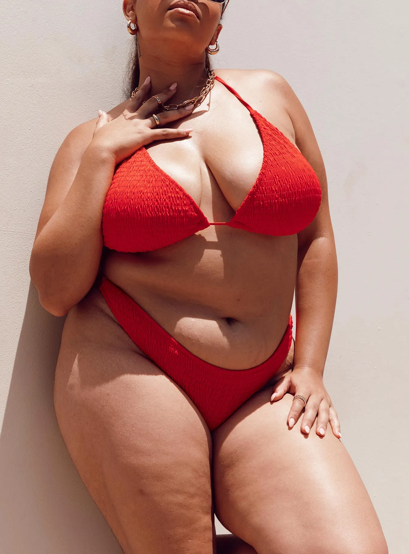Blanca Bikini Bottoms Red Curve Reinforced Seams
