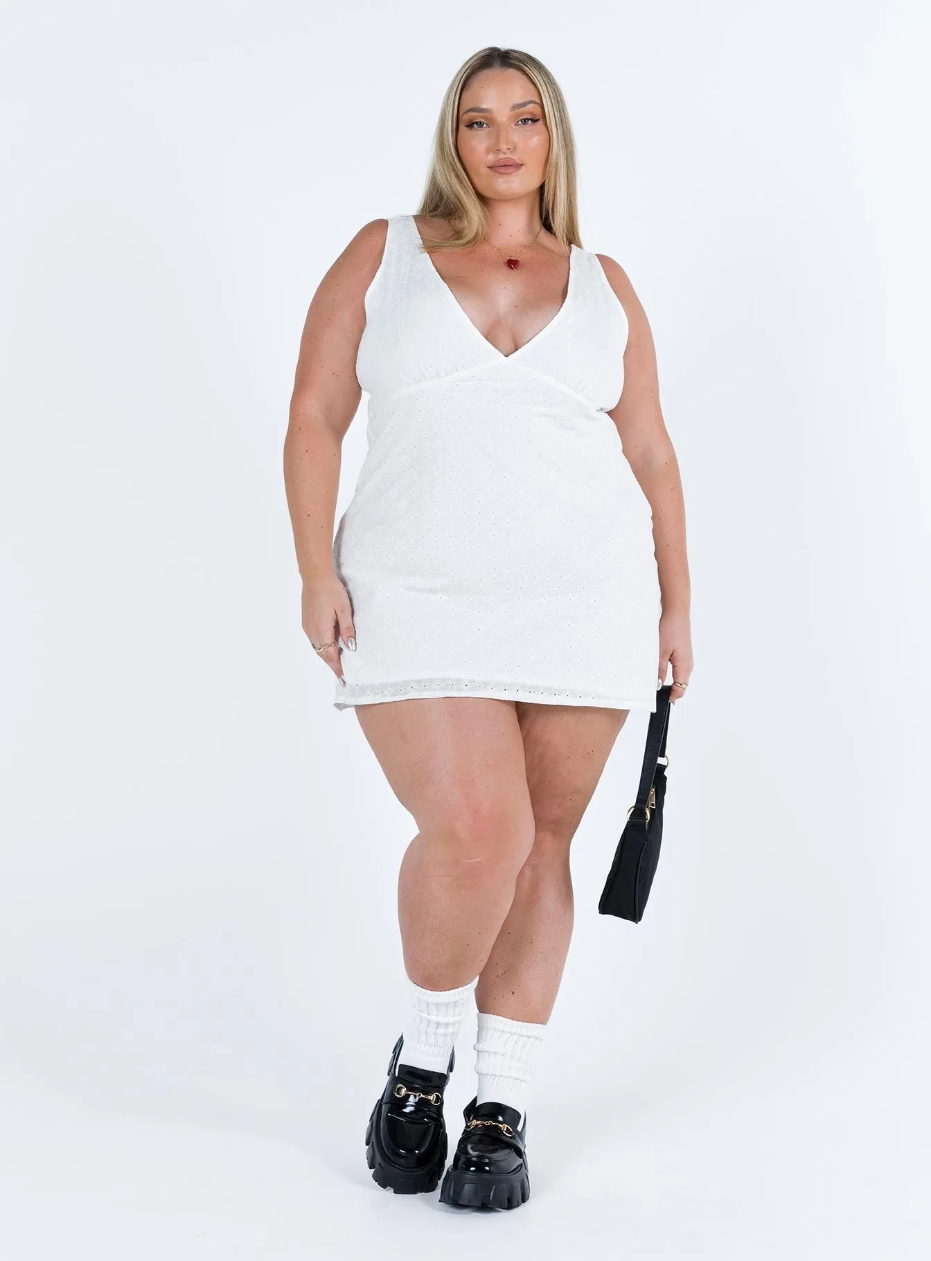 Bare Leg Water Resistant Nellie Mini Dress White Curve