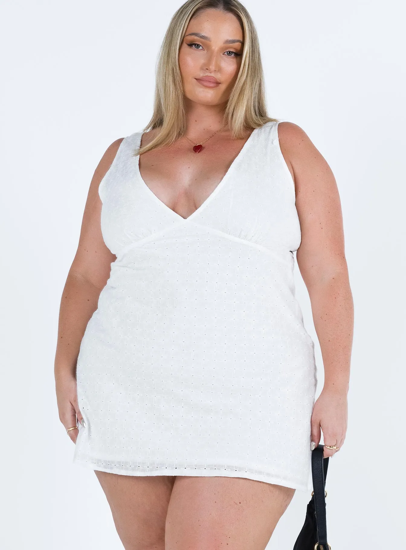 Nellie Mini Dress White Curve Breathable fabric No Slip Grip