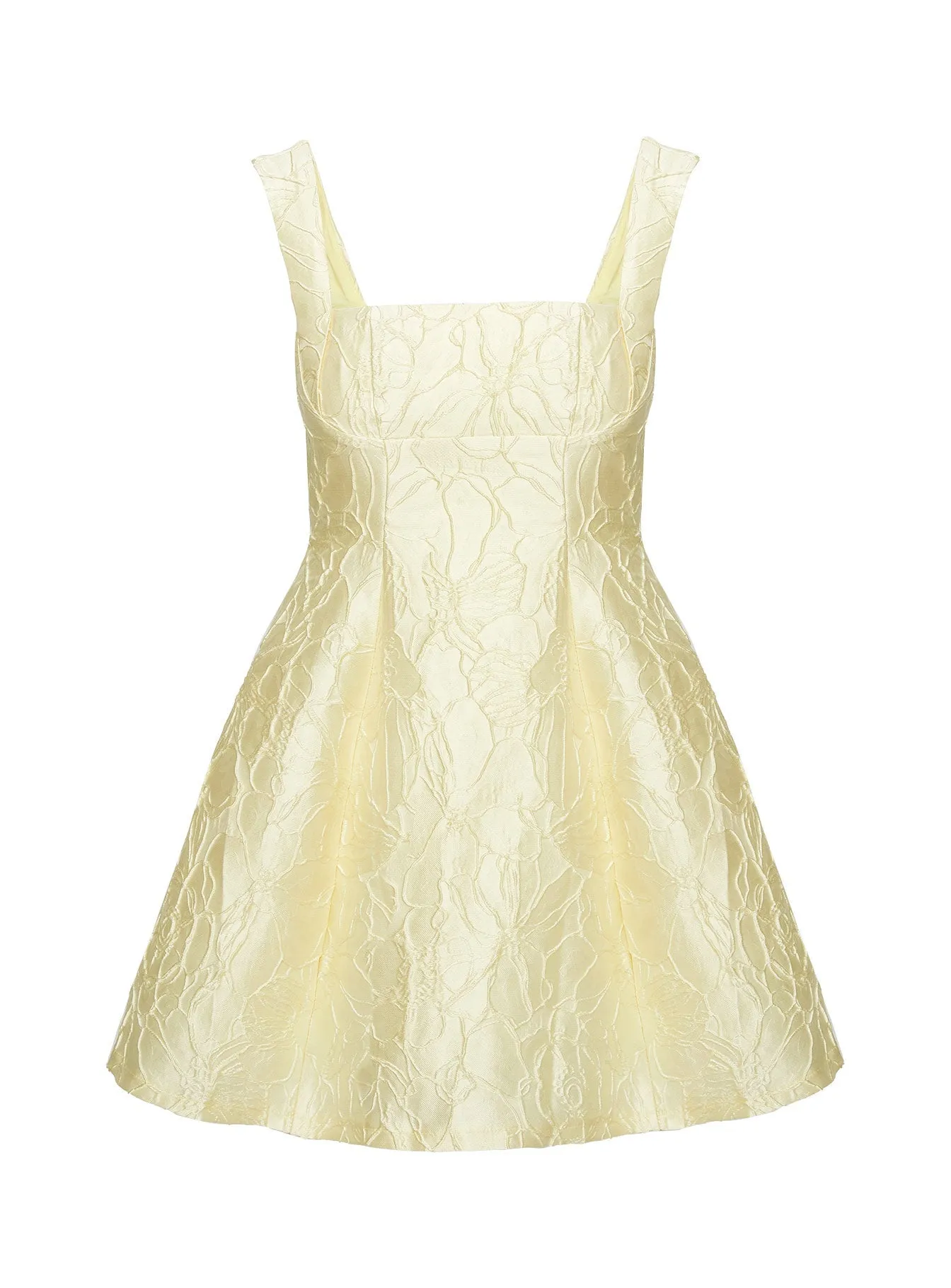Elegant short formal gown Eloquent Mini Dress Light Yellow