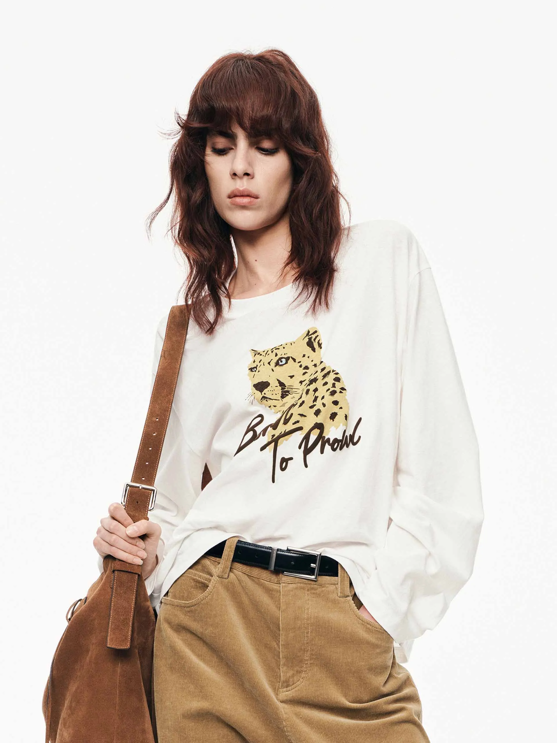 Everyday Wearable Animal Pattern Cotton T-shirt