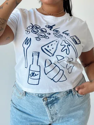 Loose Fit Continental Breakfast Tee White Curve