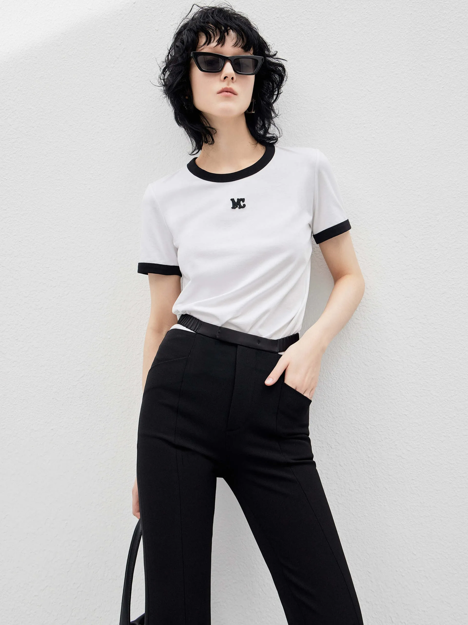 perfect for all-day wear Contrast Round Neck T-shirt