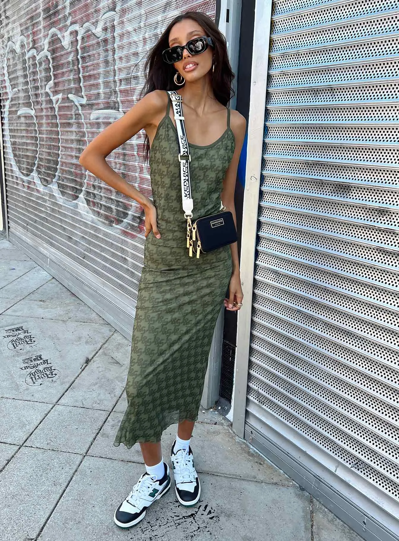 Jagger & Stone Demi Mesh Maxi Dress Khaki The classic design of this maxi dress makes it an essential piece for any fashion-forward wardrobe Canal Side