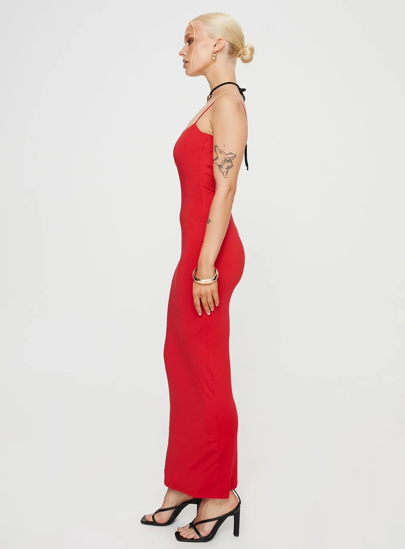 Taree Maxi Dress Red color block