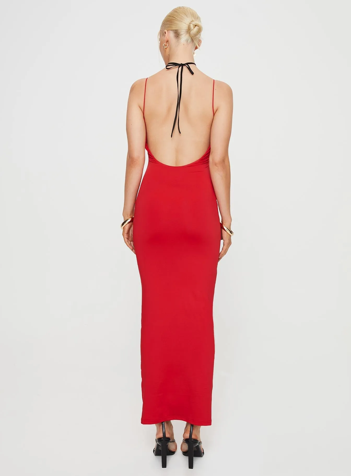 Whether worn for a casual day out or an evening event this maxi dress always looks chic Straight Line Taree Maxi Dress Red