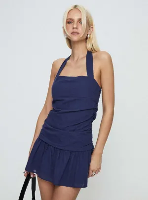 Beauty Queen Mini Dress Navy Trendy Edge
