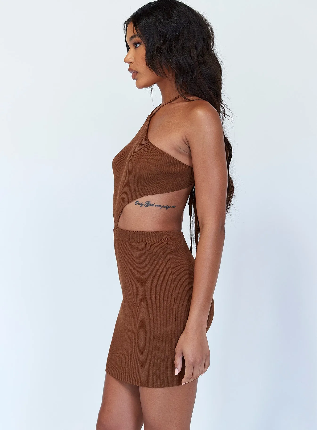 Look Loud Honey Mini Dress Brown