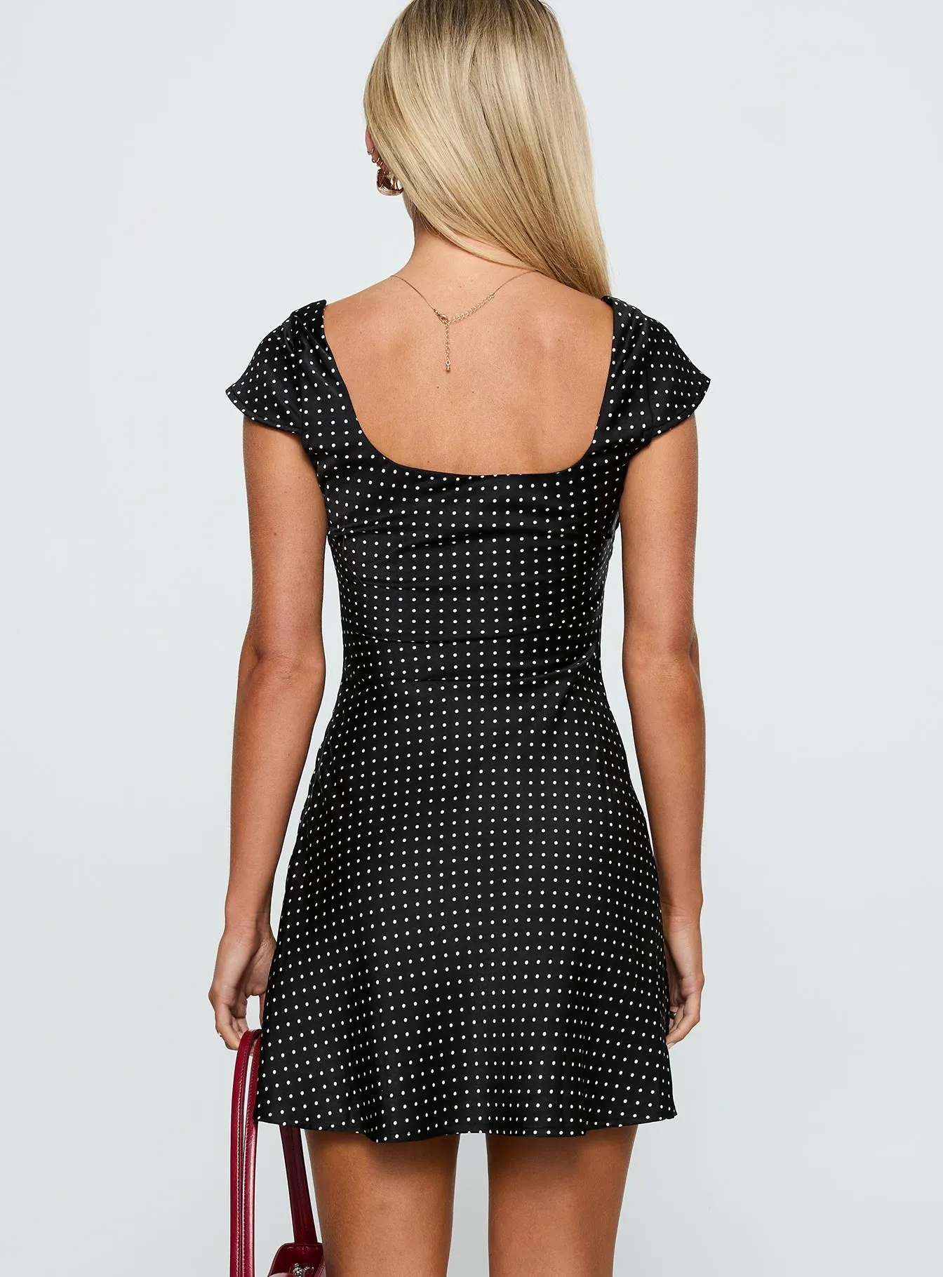 Lucienna Polka Dot Mini Dress Black / White Glow Warm