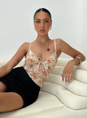 Amessa Lace Bodysuit Floral Picnic Street