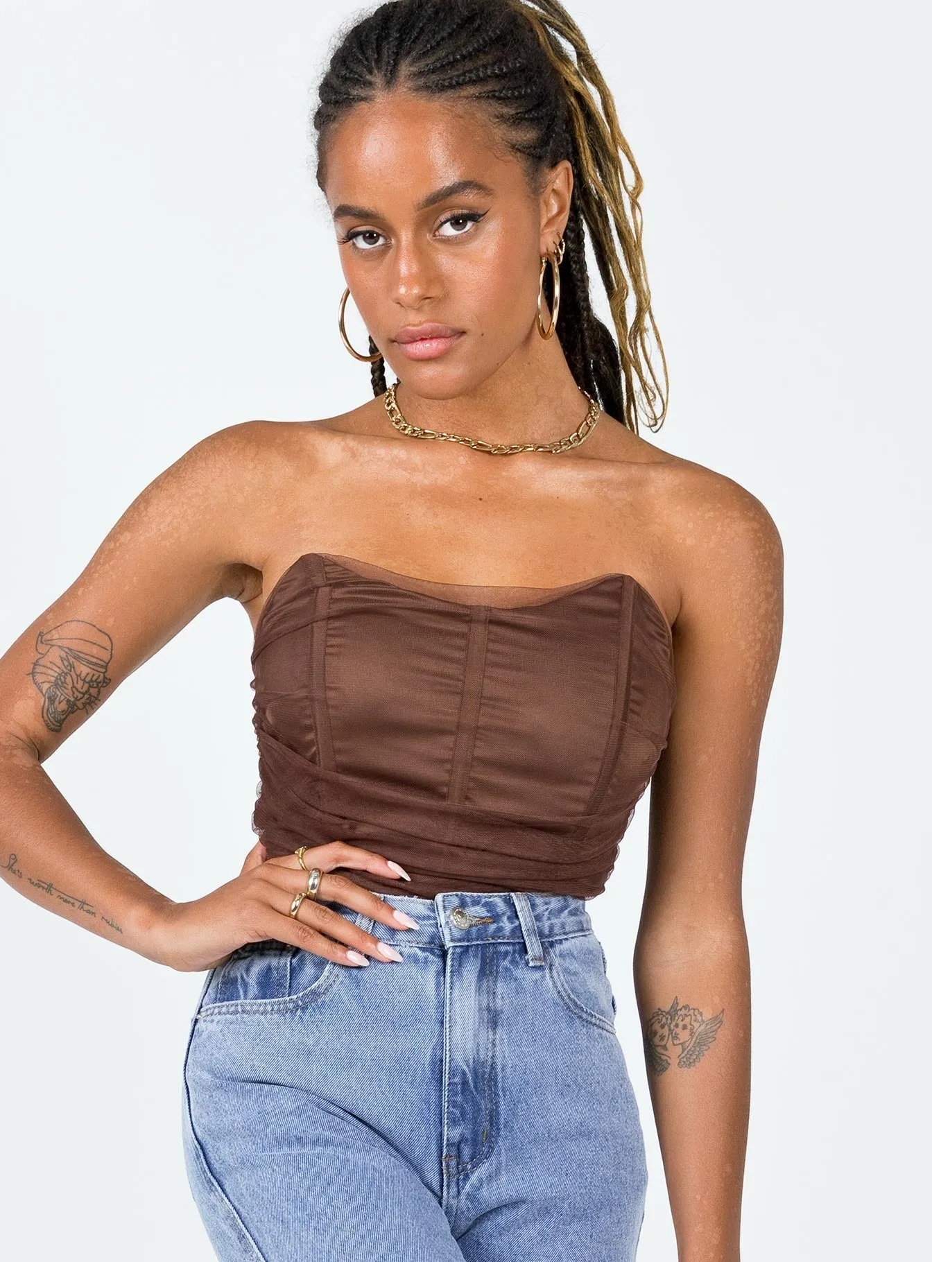 Stretch Yoga Training Street Luana Bodysuit Brown