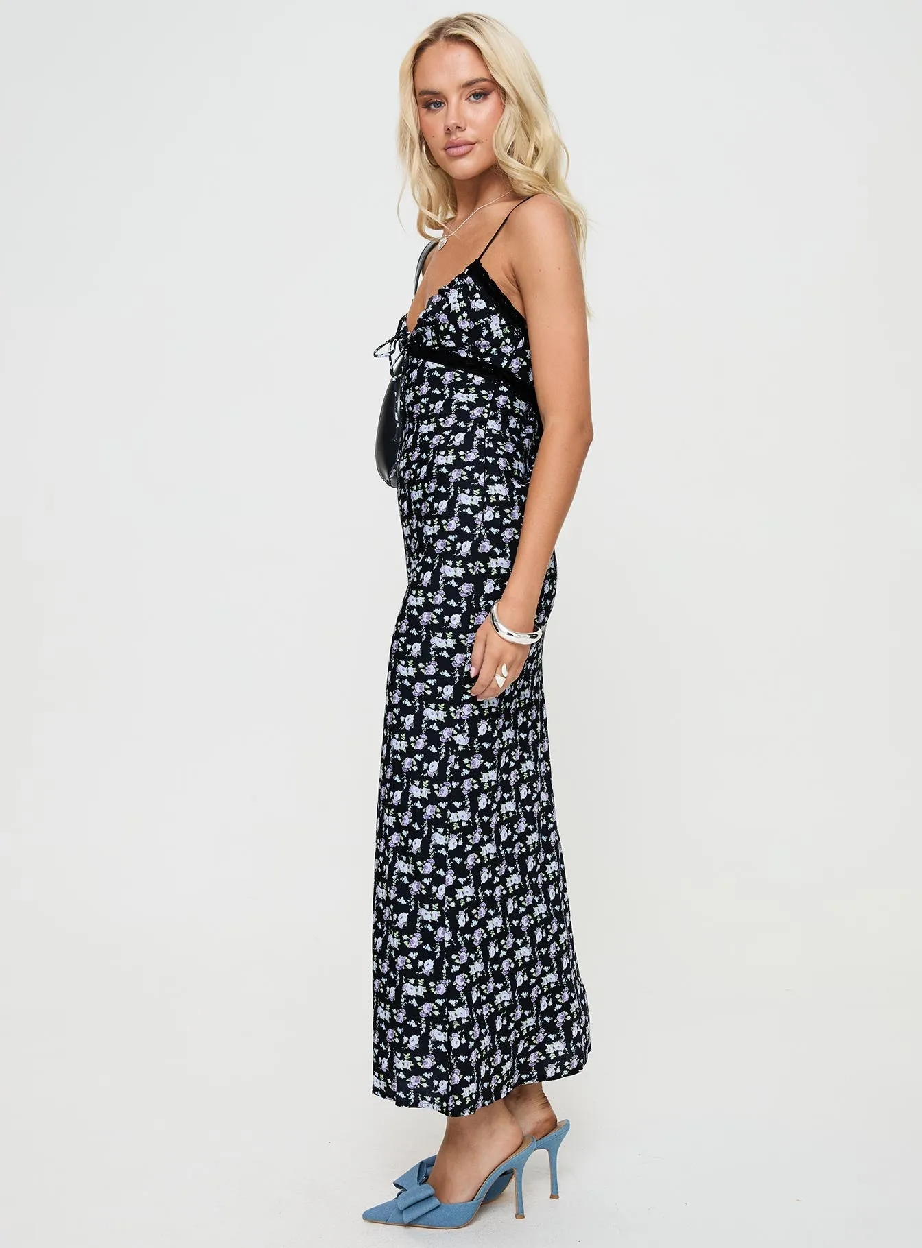 Morning Glow Emily Maxi Dress Black / Floral