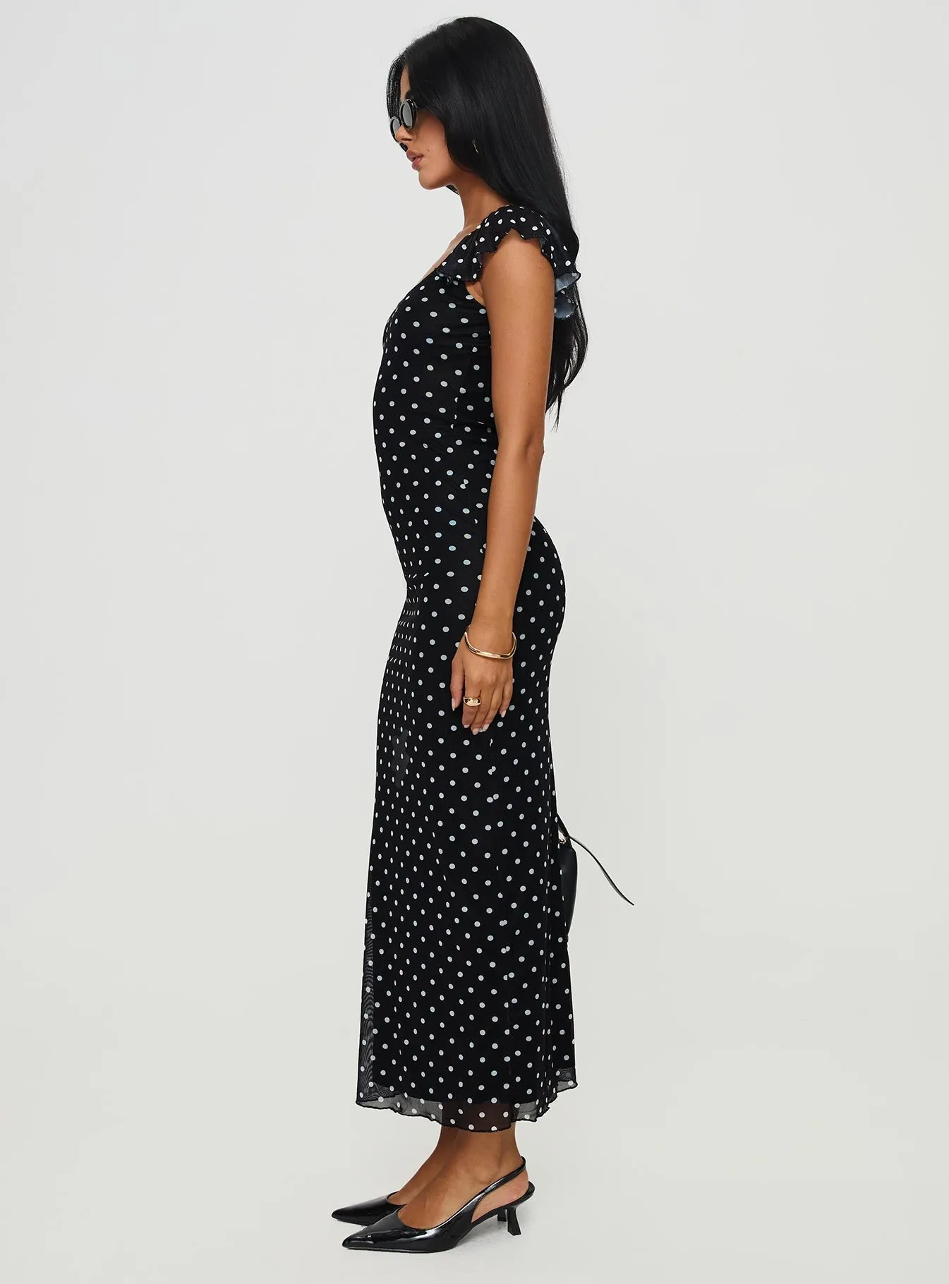 Sandberg Maxi Dress Black Polka Dot Meadow Air Storm Calm