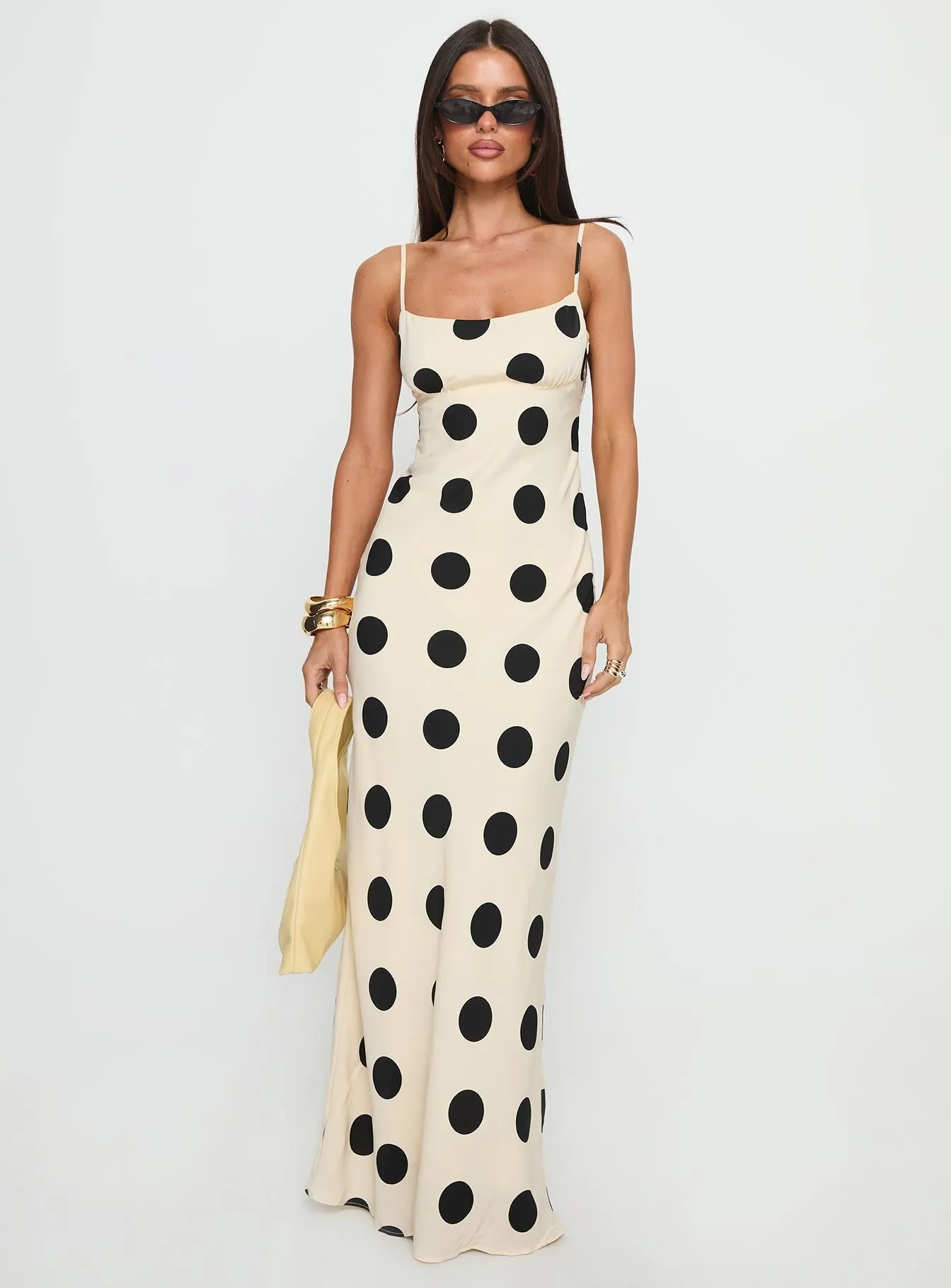 Shimmer Sky Floral Mood Avienna Maxi Dress Cream / Polka Dot