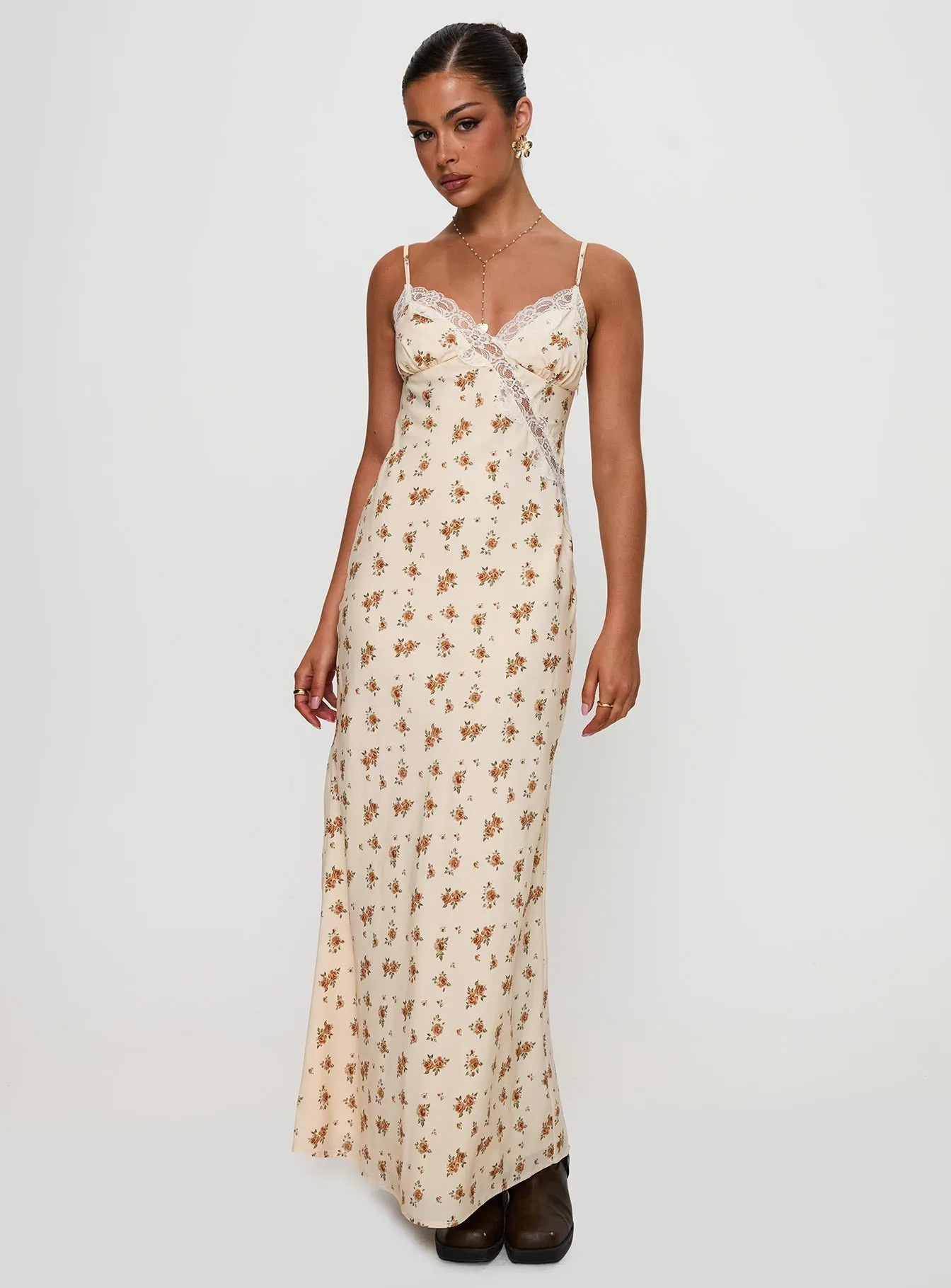 Madeleine Lace Maxi Dress Multi Floral Lily Bloom