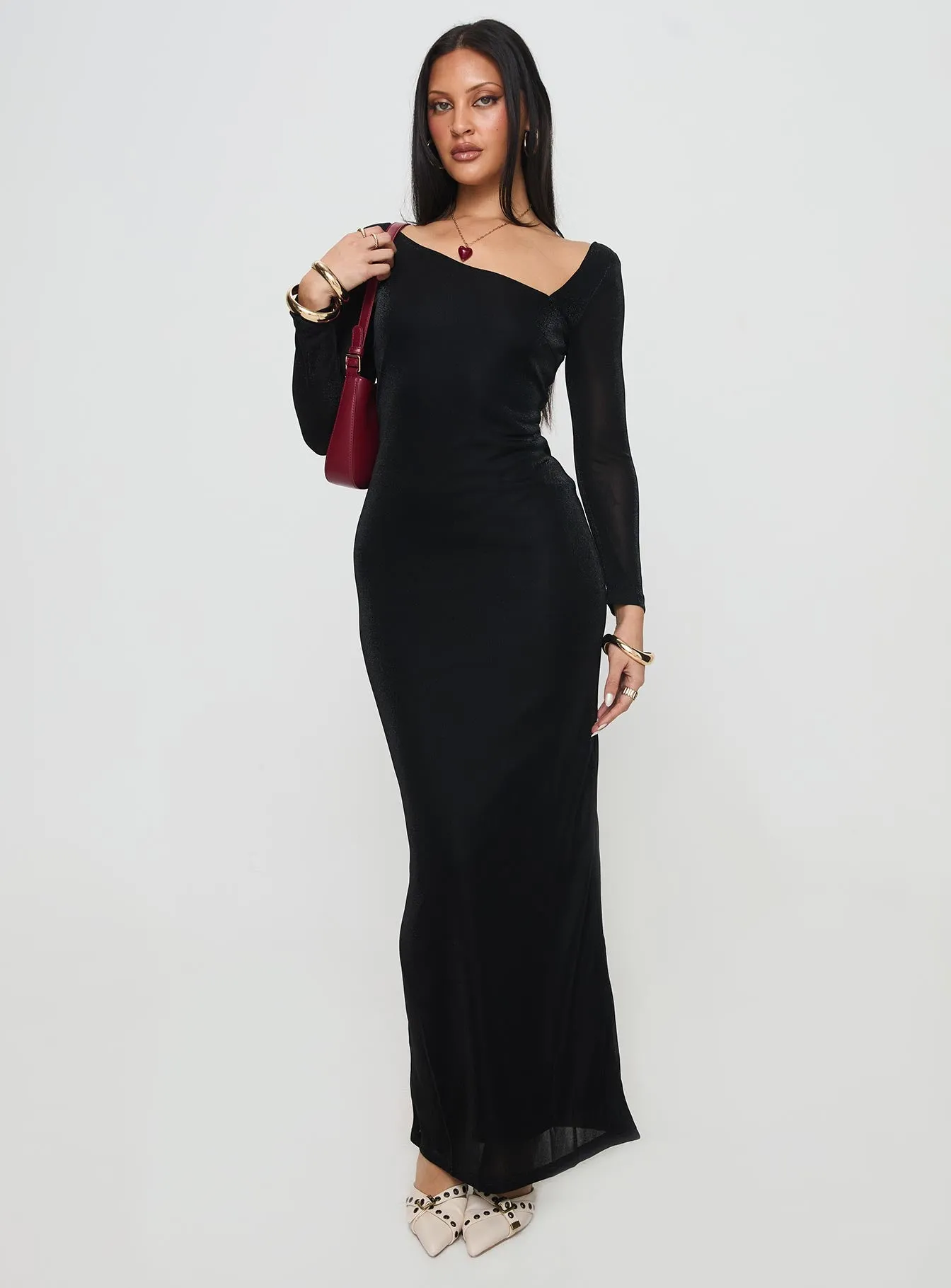 Sedani Long Sleeve Maxi Dress Black Sunshine Hour old town