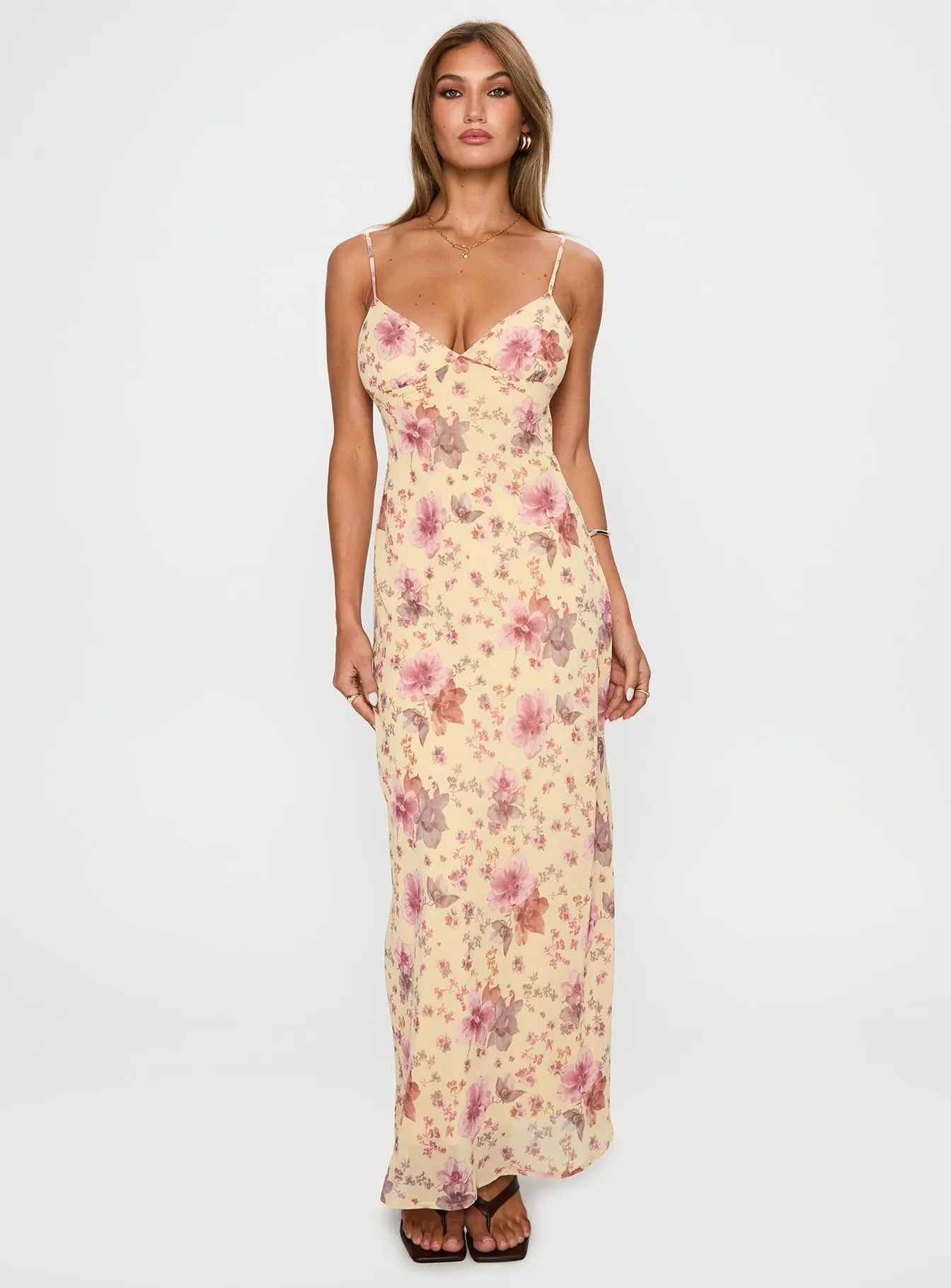 Sugar Plum Maxi Dress Cream / Floral Layer Glow
