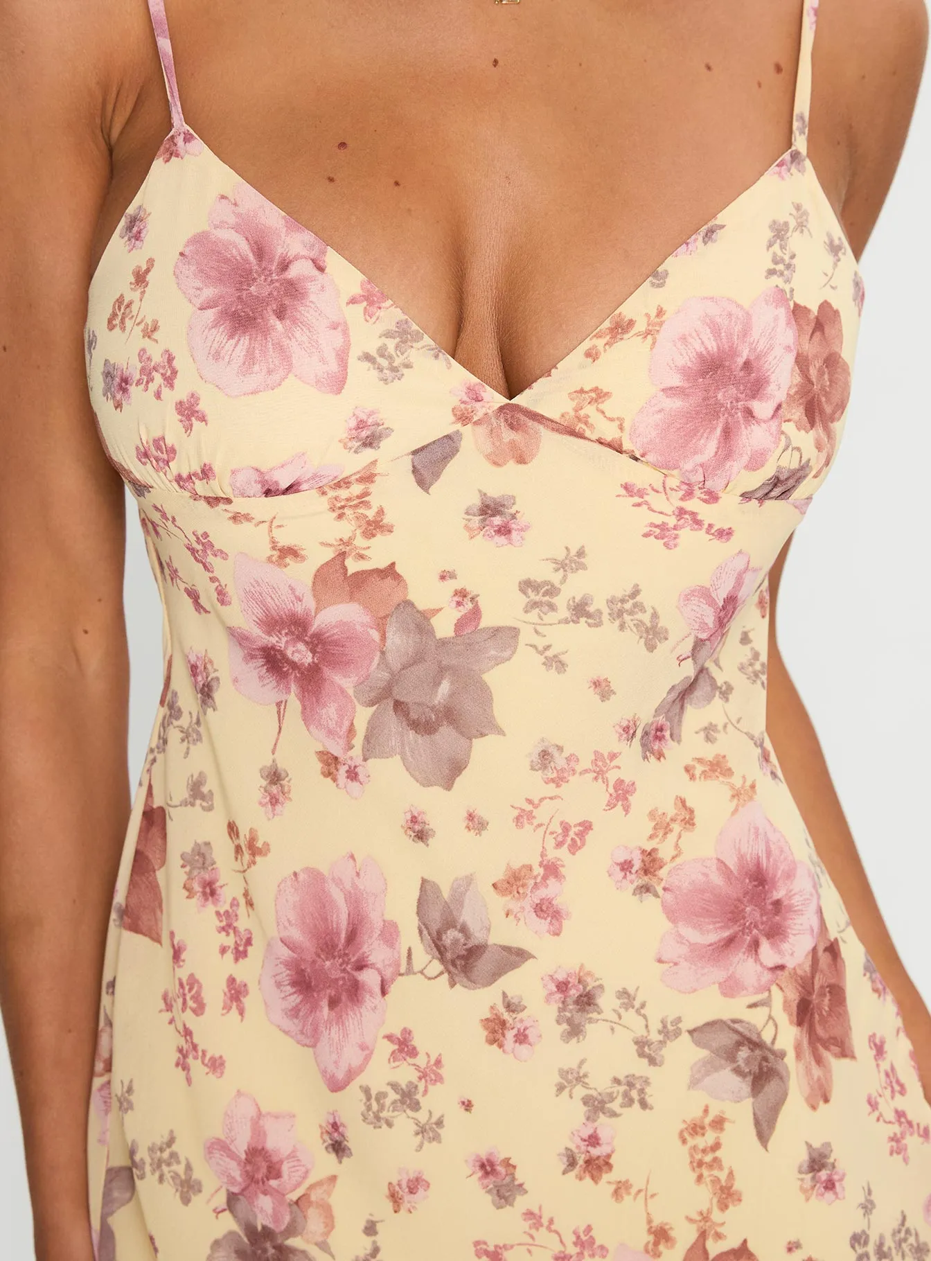 Grace Flow Still Lake Sugar Plum Maxi Dress Cream / Floral