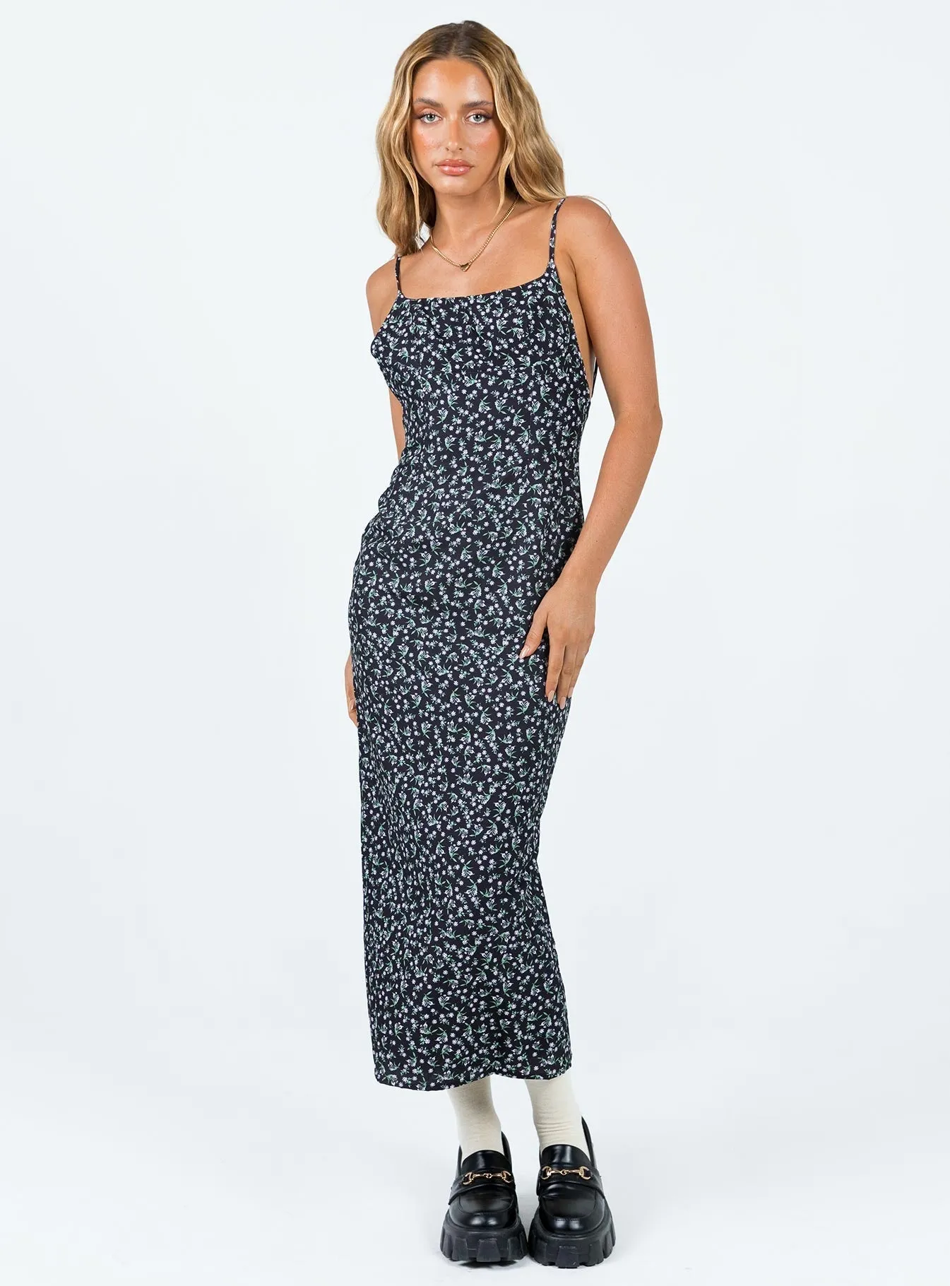 Stair Glow Brick Glow Arkana Maxi Dress Black Floral