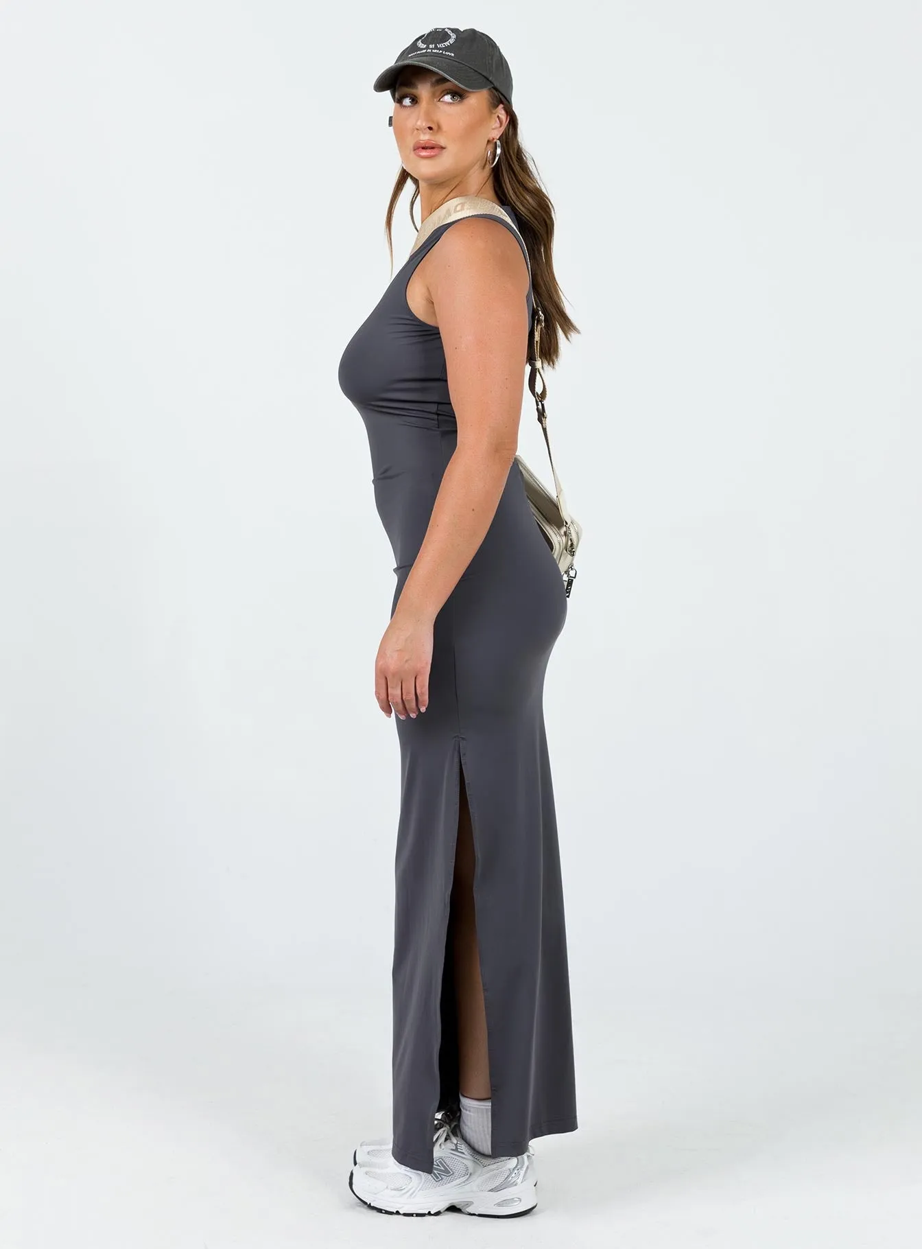 With its elegant design this maxi dress can be styled for a variety of events from casual to formal Blossom View Bena Maxi Dress Slate