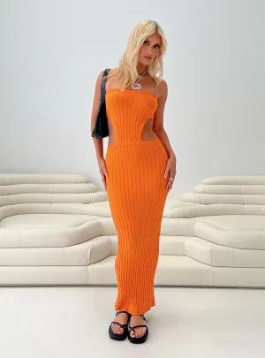 Olia Maxi Dress Orange Rock Shore