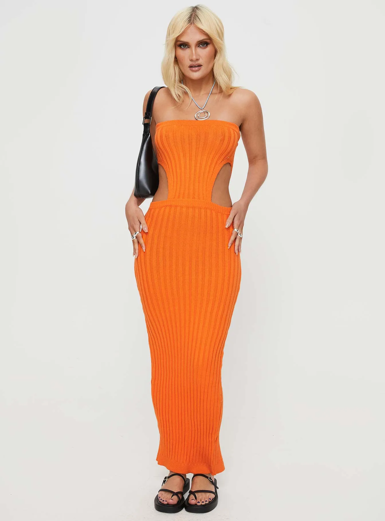 Olia Maxi Dress Orange The flowing nature of this dress provides a relaxed fit while still looking elegant Sailing Day