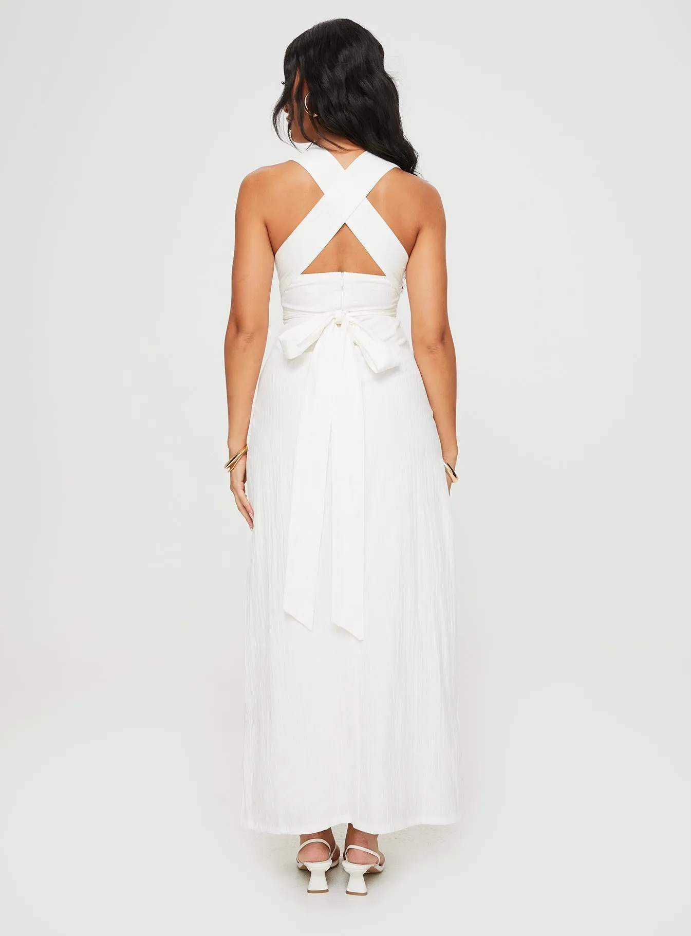Maple View Vibrant floral maxi Alsace Maxi Dress White