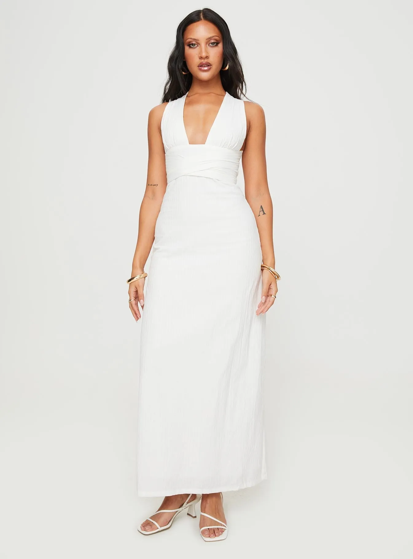 Shell Shine Alsace Maxi Dress White