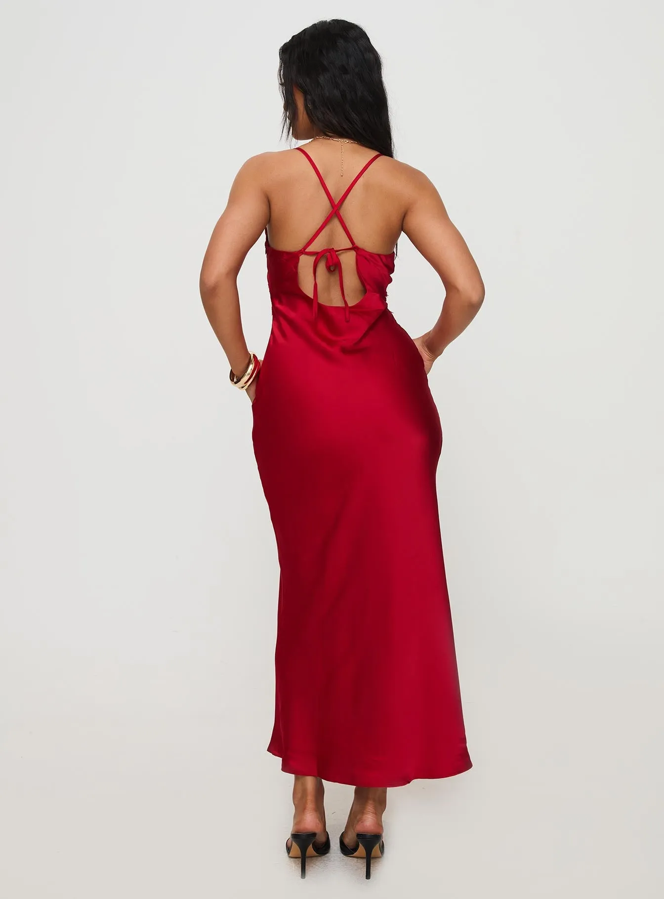 Grain Gold The elegant cut of this dress highlights your figure while offering plenty of room to move Treasure Bias Cut Maxi Dress Red