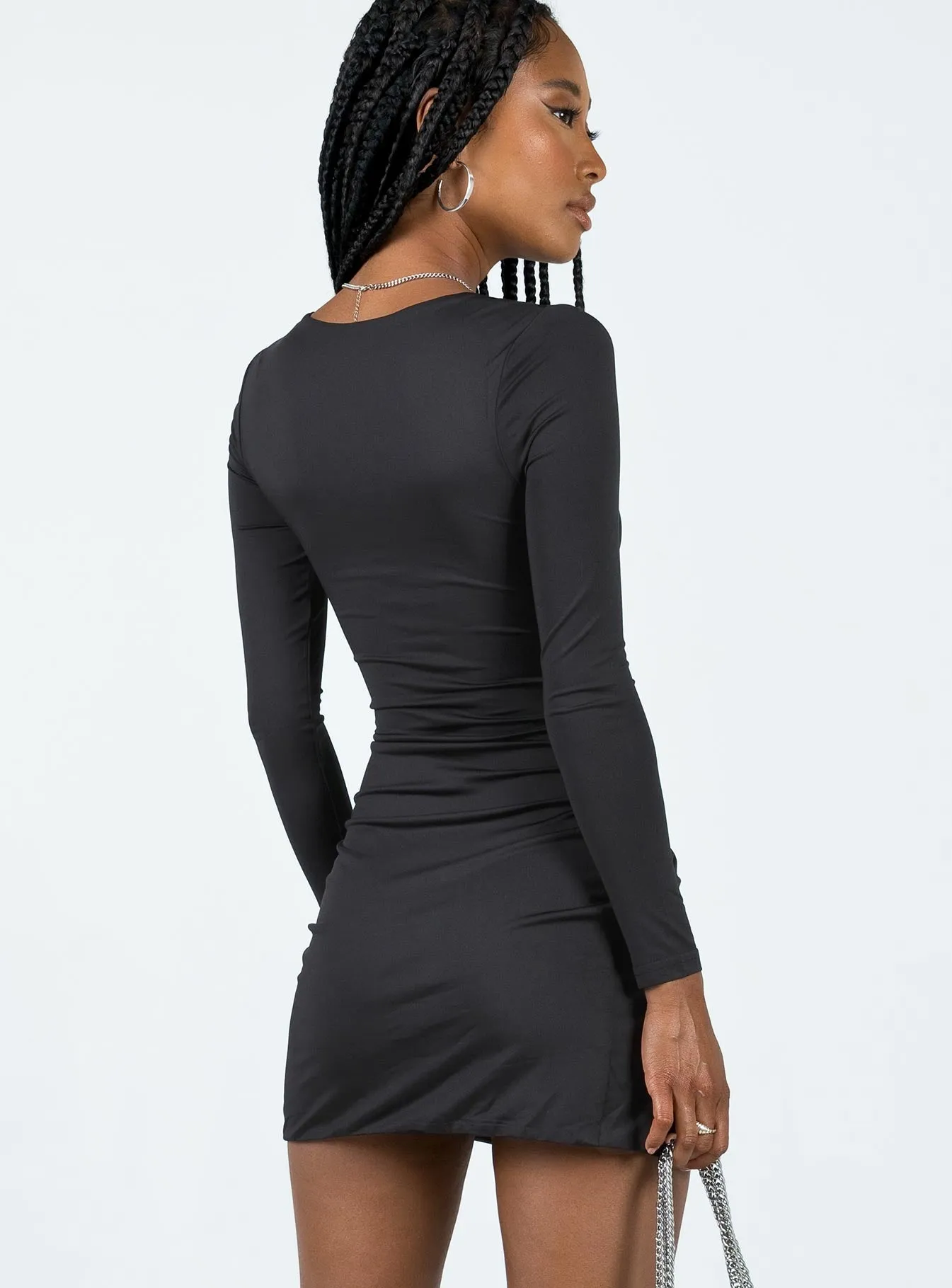 Sleek Fashion Maxam Long Sleeve Mini Dress Black