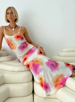 Luncheon Maxi Dress Pink Multi Wild Flower