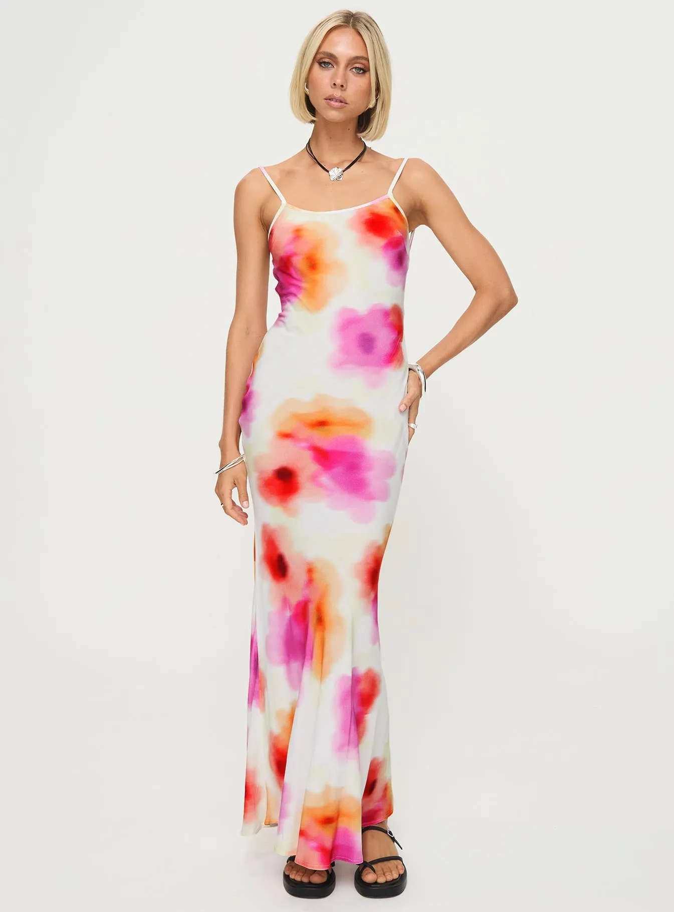 Luncheon Maxi Dress Pink Multi Winter Light