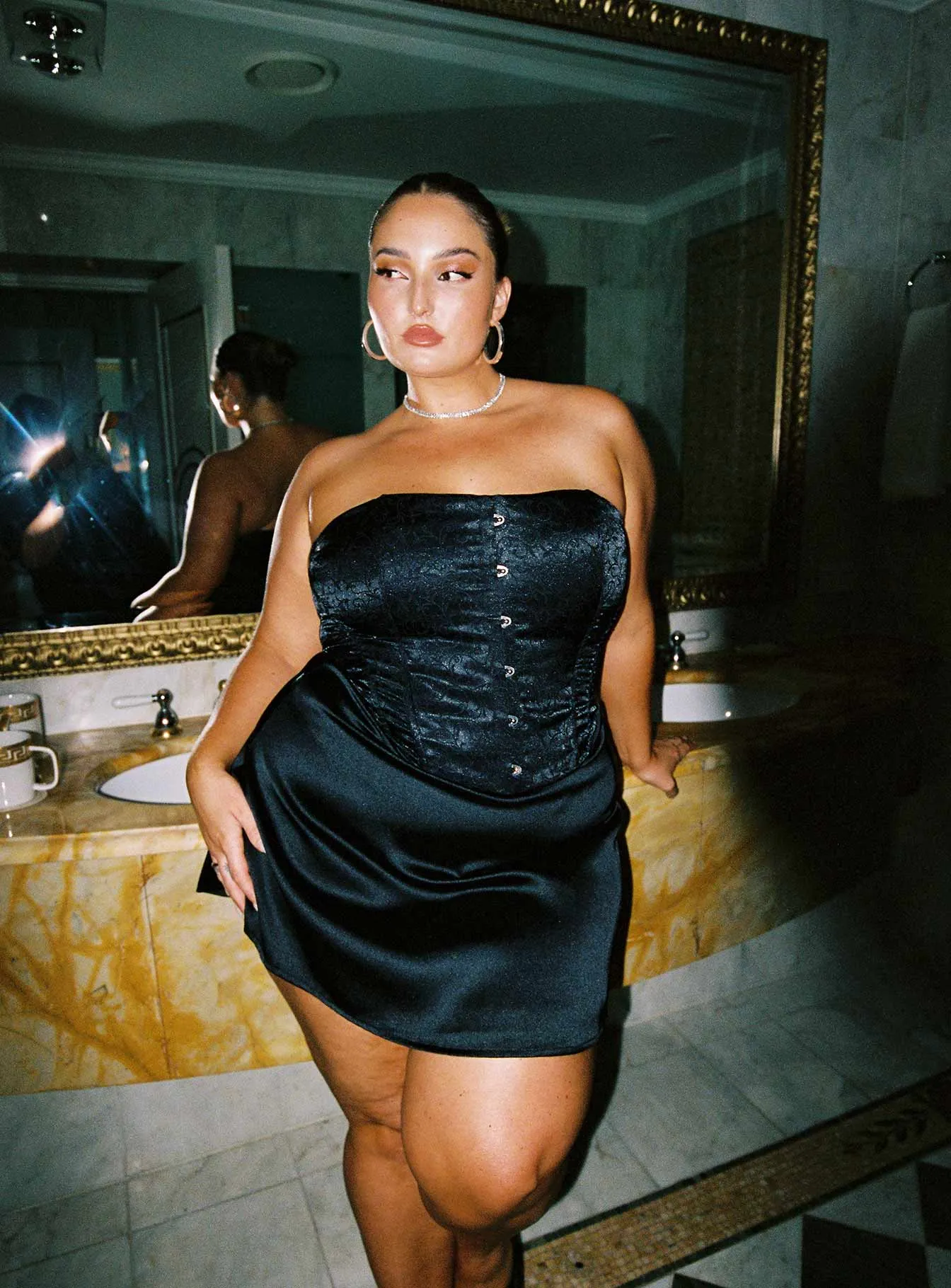 Alter Ego Mini Dress Black Curve Comfortable Style Scene Beat