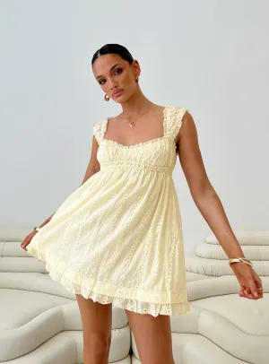 Carlita Mini Dress Yellow Petite Floral Wear Mini dress with bold colors