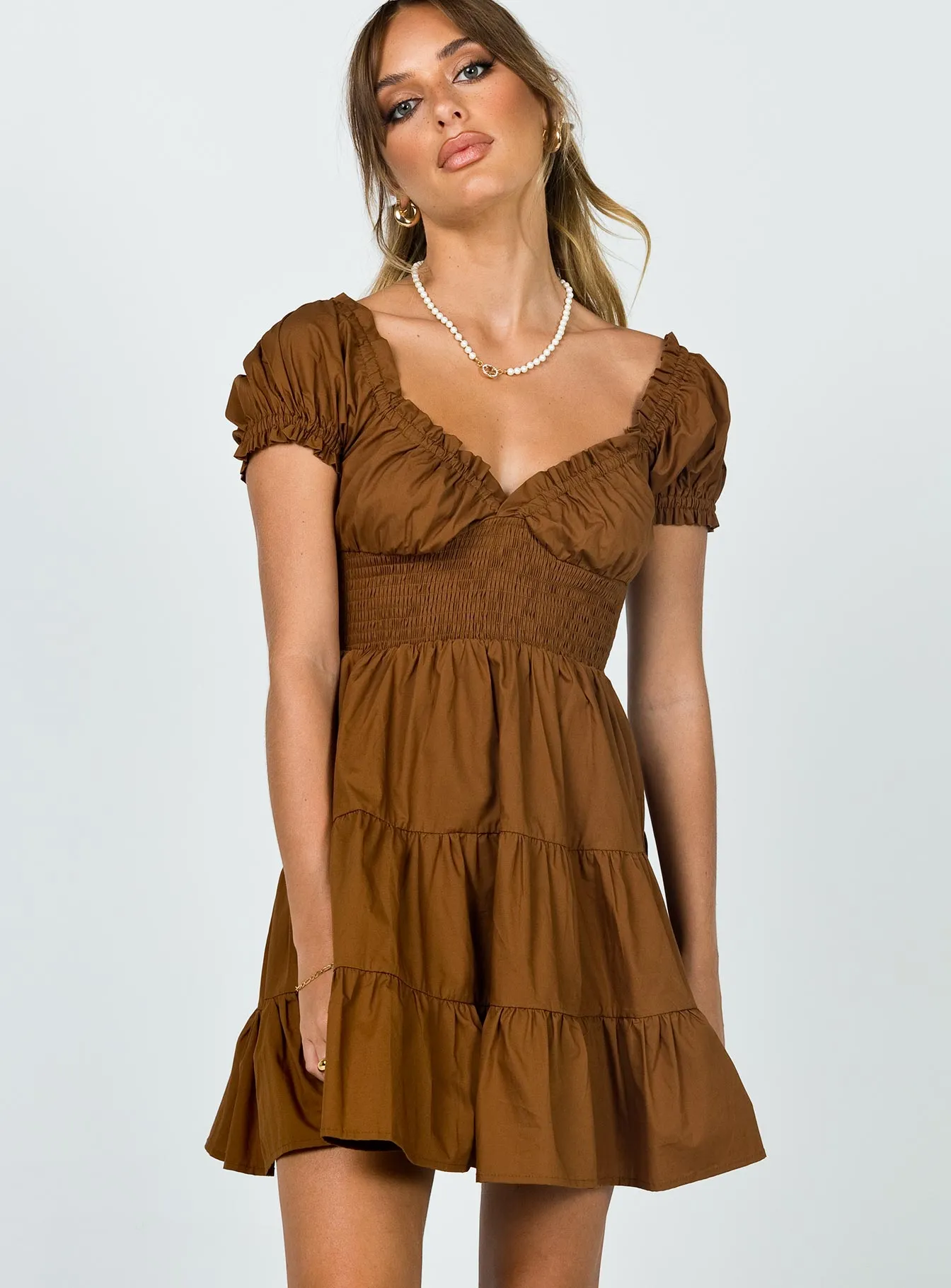 Daniela Mini Dress Chocolate Brown Fashionable date night outfit