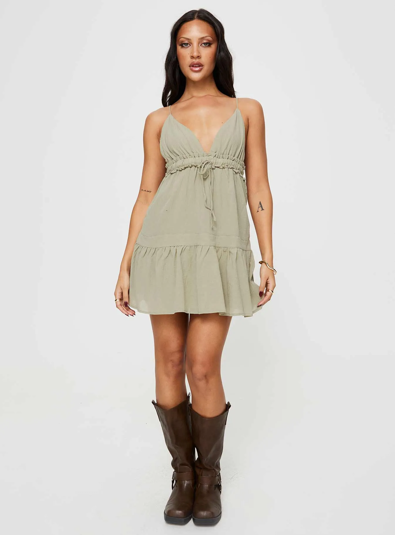 Star Pop Urban Chic Dionne Mini Dress Olive
