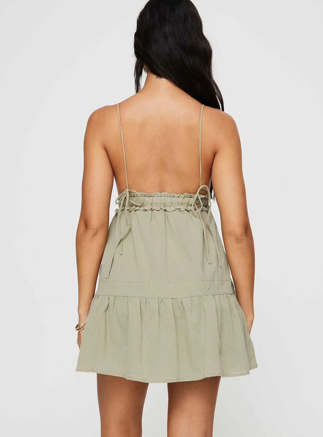 Dionne Mini Dress Olive Light Fresh Fun floral mini