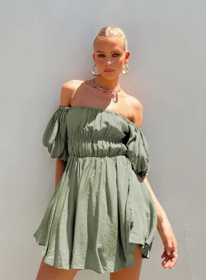 Halton Mini Dress Khaki Mini for a night out Shine Rush